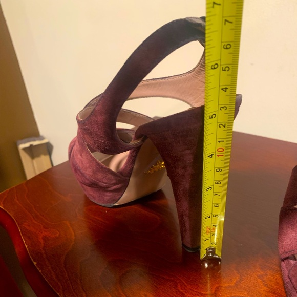 PRADA Suede Platform Peep Toe Sandals - Picture 7 of 7
